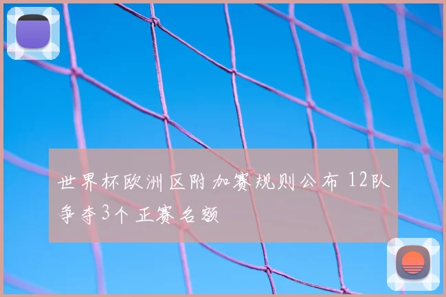 世界杯欧洲区附加赛规则公布 12队争夺3个正赛名额