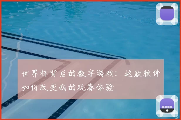 世界杯背后的数字游戏：这款软件如何改变我的观赛体验
